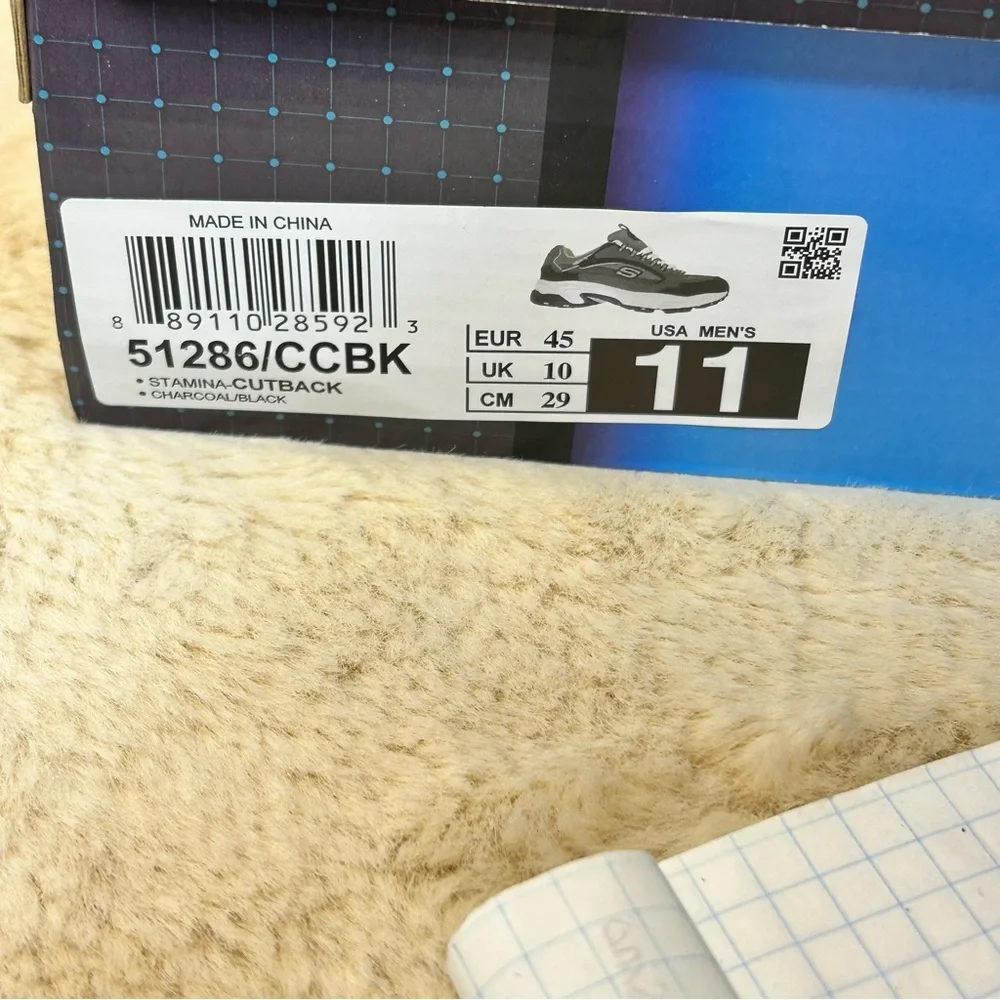 Skechers‎ Black and Gray Athletic Shoes with Memory Foam Comfort Men’s 11